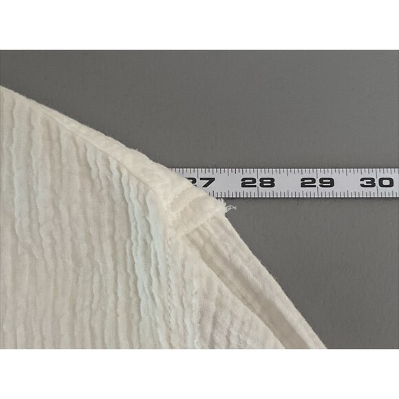 We The Free People Oversize Top M Cream Cotton Button Fray Pillowy Cover Up - Picture 11 of 13